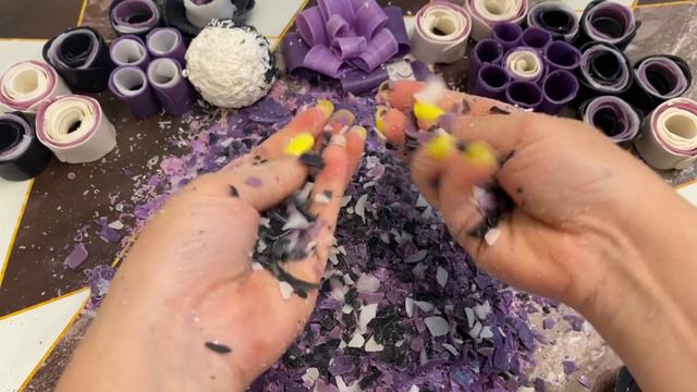 Asmr 💟Crispy Soap Rose 🌹Crispy Soap Flowers 🌺Crushing Soap Balls 🟣⚪️⚫️