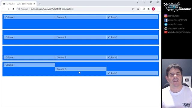 Colunas em Bootstrap, alinhamento, posicionamento [col Bootstrap] - Curso de Bootstrap - Aula 14 смотреть онлайн