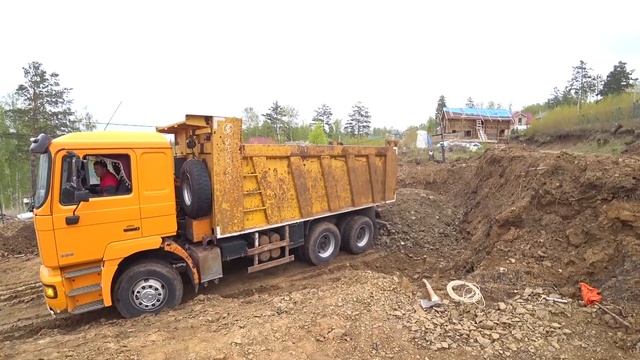 Строительство дома 180 кв.м. Из бруса. 2 этажа. Привезли ПГС для фундамента смотреть онлайн