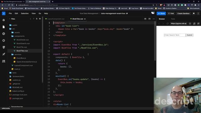 Vue Data Management: Event Bus Book Search смотреть онлайн