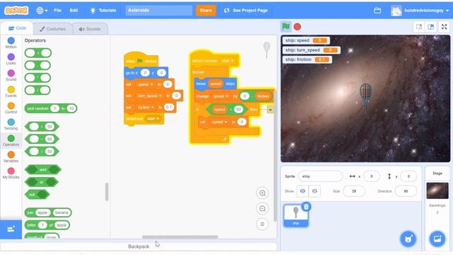 Scratch Asteroids Project Part 1 смотреть онлайн