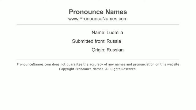 How to pronounce Ludmila (Russian/Russia) - PronounceNames.com смотреть онлайн