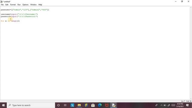 Python Nested List Username/Password смотреть онлайн