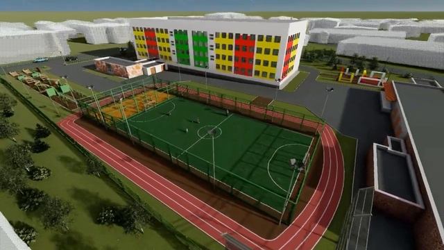 Школа № 1 г. Тарко-Сале (3D-визуализация благоустройства) смотреть онлайн