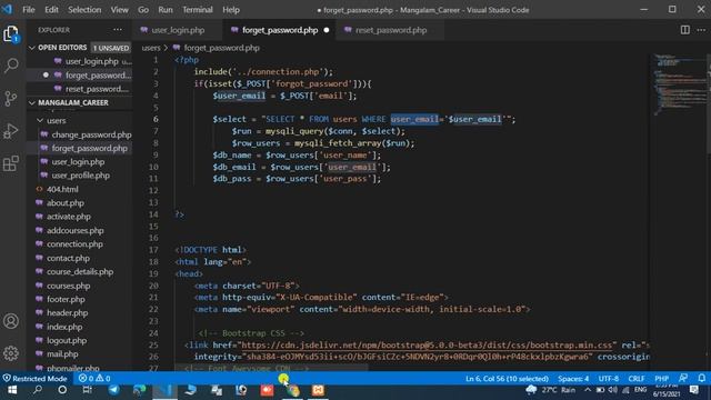 Forget Password In Php || Forgot Password In Php With MySql || PART - 24 смотреть онлайн