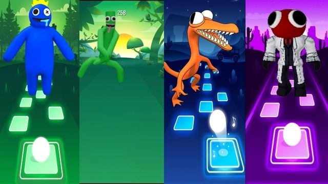 BLUE VS GREEN VS ORANGE VS RED TILES HOP EDM RUSH смотреть онлайн