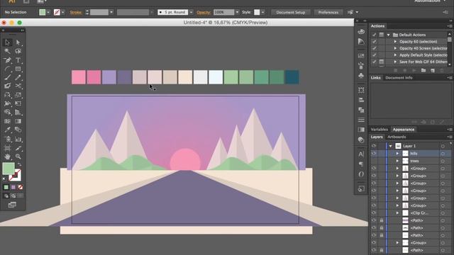 Adobe Illustrator tutorial for beginners - How to draw nature background (2018) смотреть онлайн