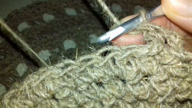 #236. СИДУШКА на табурет из ДЖУТА вяжем крючком. Как связать крючком сидушку на табурет. смотреть онлайн