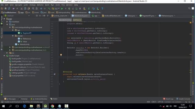 Tutorial Android Insert data MySQL,PHP,JSON dengan Retrofit2 (CRUD Part 3) смотреть онлайн