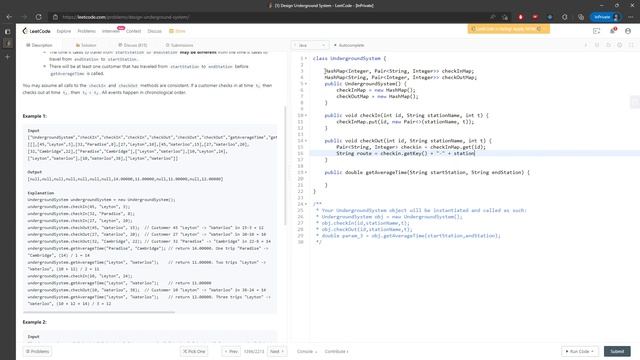 LeetCode 1396 | Design Underground System | HashMap | Java смотреть онлайн