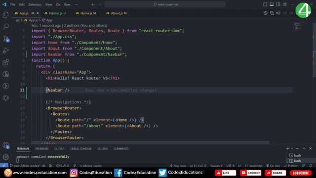 React Router v6 Tutorial in Hindi #2: Links Navbar & Anchor Tag of React Router v6 in React App смотреть онлайн