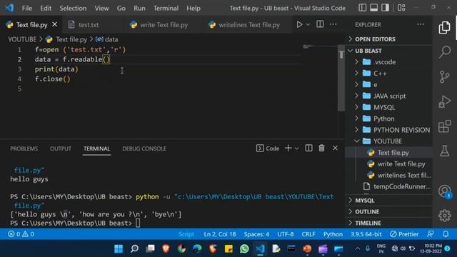 Reading and Writing in a Text file in Python смотреть онлайн