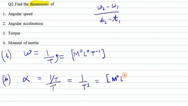 2. Find the dimensions of angular speed angular momentum torque.|| Q2 Chapter-1 HC VERMA Part-1 смотреть онлайн