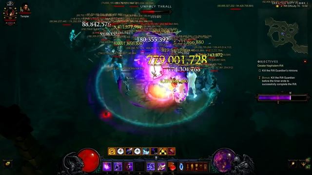 Diablo 3: Greater Rift 74 Rank 1 Wizard [S4] смотреть онлайн
