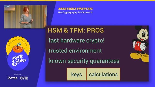 Swift & Fika 2018 – Anastasiia Vixentael: Use Cryptography; Don't Learn It смотреть онлайн