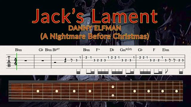 Jack's Lament - Nightmare Before Christmas - Guitar TAB Playalong смотреть онлайн
