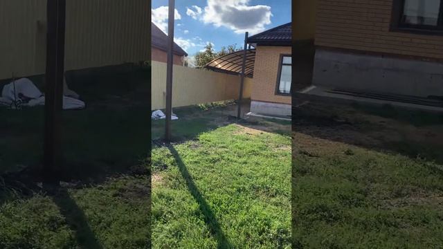 Забетонировали столбы под навес 8,4х11