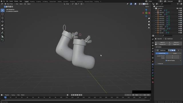 Blender 3D | Christmas Socks | Tutorial for Beginners смотреть онлайн
