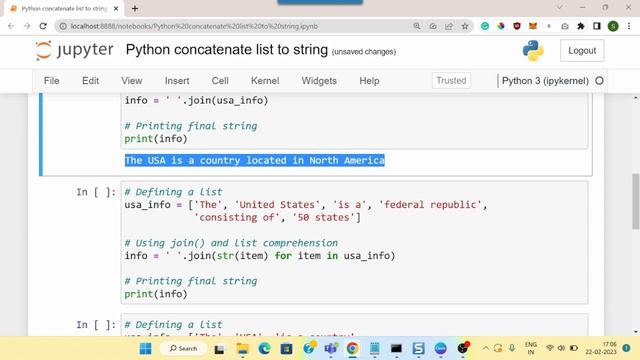 How to concatenate all elements of list into string in Python смотреть онлайн