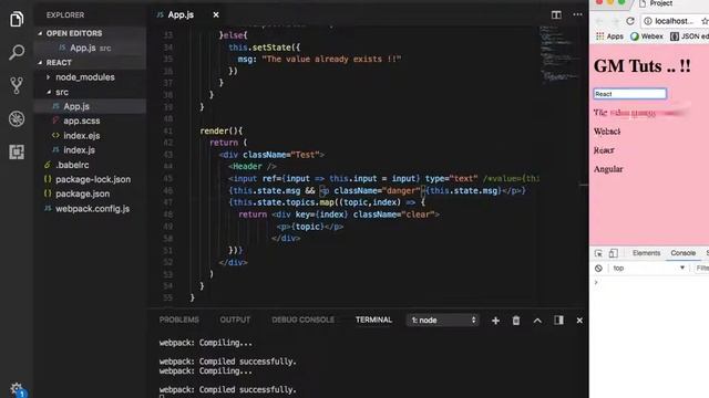 React filters & validation смотреть онлайн