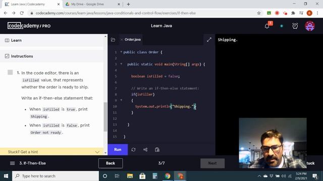 CodeAcademy 6:3 If-Then-else Java смотреть онлайн