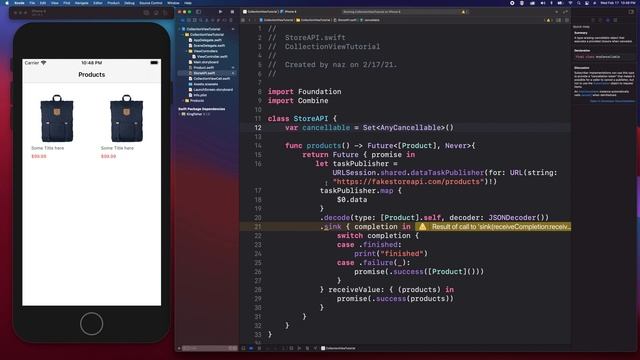 UICollectionView Part 3 - Fetch remote data and display on UICollectionViewCells смотреть онлайн