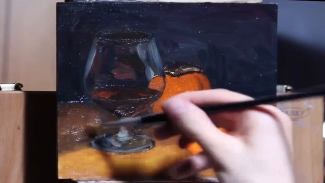 Painting Realistic Still Life With Glass, Liquid And Fruit - Demonstration By Aleksey Vaynshteyn