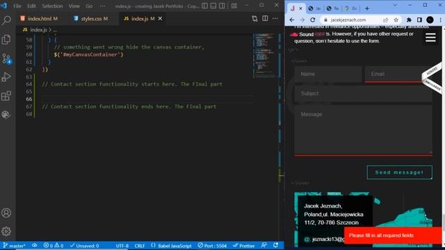Create Jacek Jeznack portfolio website with HTML CSS and JS | Final Part смотреть онлайн
