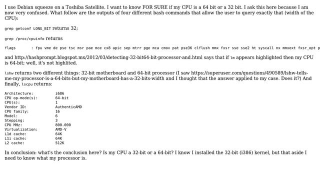Is my CPU 32-bit or 64-bit? Output from lshw, lscpu, getconf and /proc/cpuinfo (2 Solutions!!) смотреть онлайн