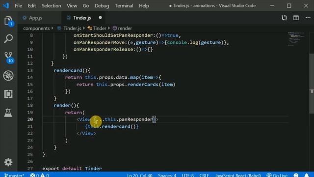 #2- Tinder animations | handling gestures | PanResponder in react native | react native in hindi смотреть онлайн