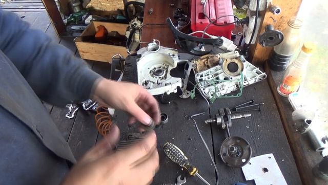 штиль 341 ,штиль 361 ,как разобрать картер, как вытащить коленвал смотреть онлайн