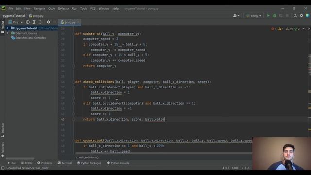 Pong in Python! Part 5 - Changing Colors and Progressive Difficulty смотреть онлайн