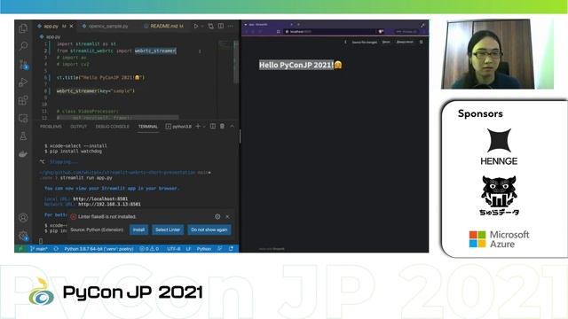 [PyCon JP 2021] LT:Developing browser-ready real-time computer vision apps with Streamlit by whitph смотреть онлайн