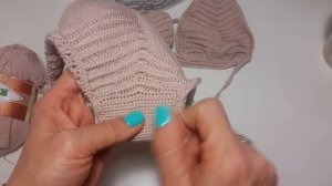 Вязаный купальник - мой первый опыт работы с пряжей Diva Stretch. Форма лифа - треугольники.