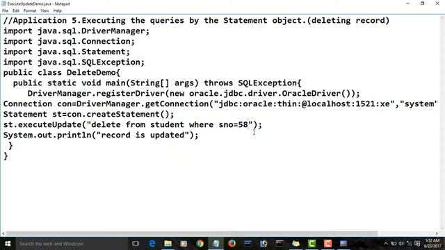 Jdbc tutorial part-8| Advanced Java Tutorial |Delete Record in Database | Free JDBC Videos смотреть онлайн