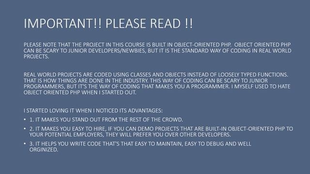 Build real world blog with php - Important please read ! Importance of object oriented php смотреть онлайн