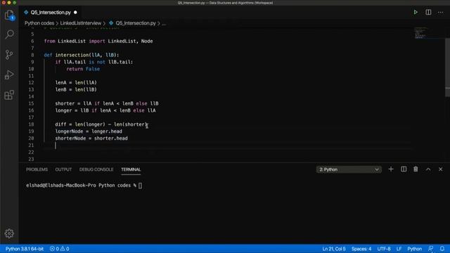 Question 5 Intersection Data Structures and Algorithms in Python 720p смотреть онлайн