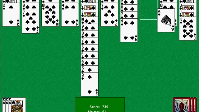 Windows XP - Spider Solitaire Gameplay смотреть онлайн