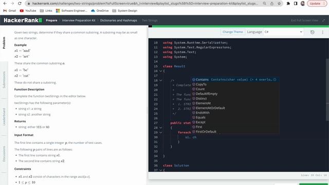 Find same Char in Two String - HackerRank - Interview Preparation Kit on DSA смотреть онлайн