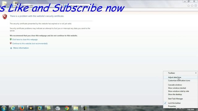 There Is A Problem With This Website's Security Certificate. Best Solution