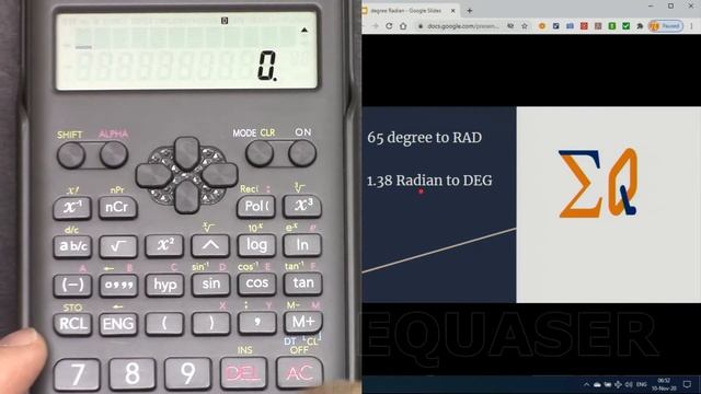 Convert angle between degree radian with CASIO fx-300ms FX-82MS 2E Calculator смотреть онлайн