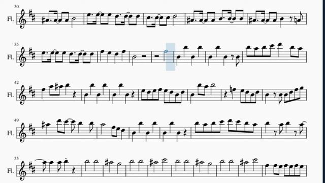 Flute Sheet Music: How to play USSEEWA by Ado смотреть онлайн