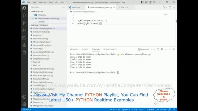 #148 Python Beginner Tutorial | Read a File With Alternate Blank Lines смотреть онлайн