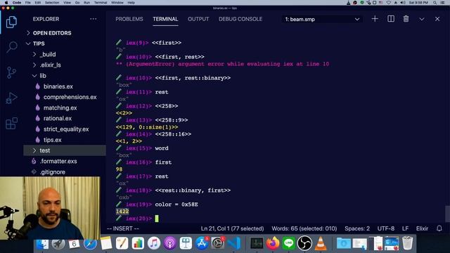 Working with Elixir binaries (including strings) смотреть онлайн