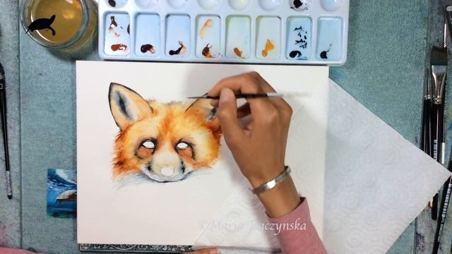 Watercolor Fox Painting Demonstration смотреть онлайн