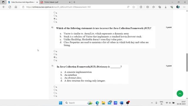 NPTEL | Data Structure and Algorithms using Java | Week 2 Assignment 2: Solution July 2023 | смотреть онлайн