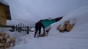 Колка дров. Заготовка дров на целый год.