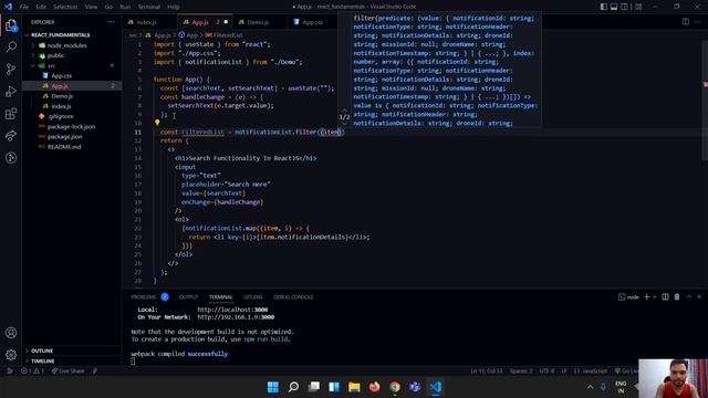 Search Functionality In ReactJs || Filter List By Search ||Map Filter Function #reactjs #react смотреть онлайн
