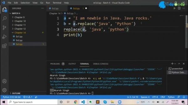Replace() Function in Python | Use of replace() function in Python | CodeMode