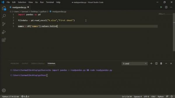 How To Read Excel FIle With Python Pandas & How To Convert the Excel Data Into Python Array / List